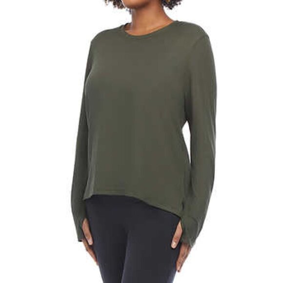 NEW Danskin Ribbed Long Sleeve Top | Grey - Picture 2 of 8